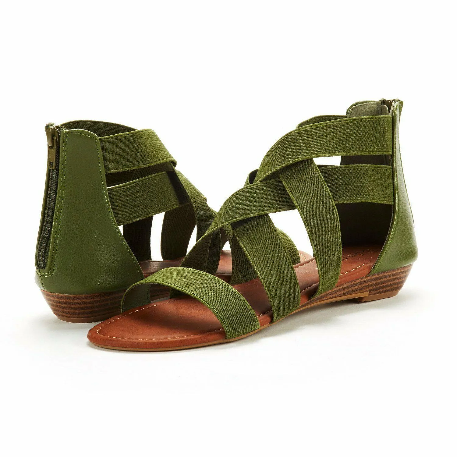Open Toe Flat Sandals, Flexible Summer Gladiator Shoes for Women