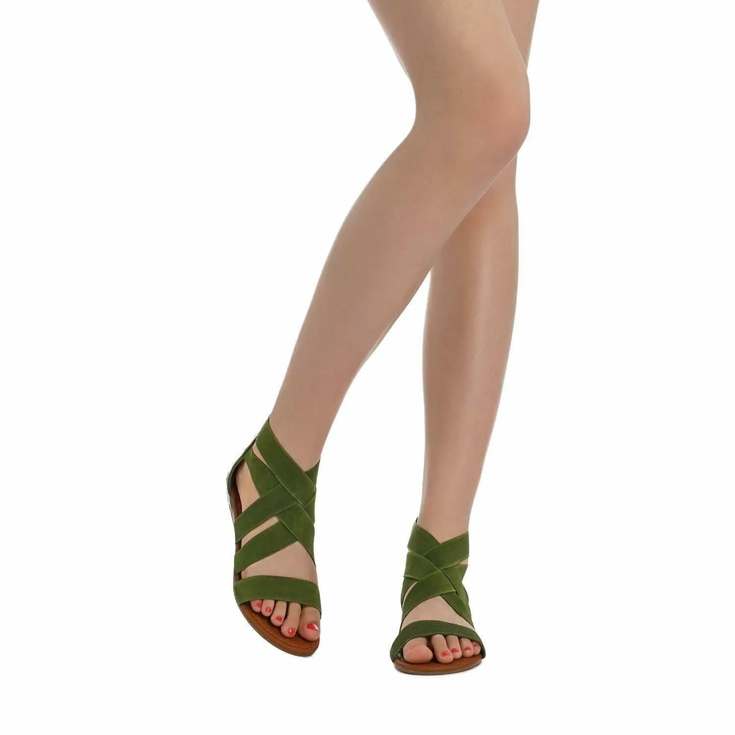 Open Toe Flat Sandals, Flexible Summer Gladiator Shoes for Women