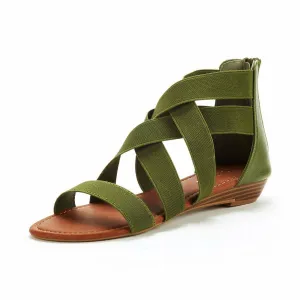 Open Toe Flat Sandals, Flexible Summer Gladiator Shoes for Women