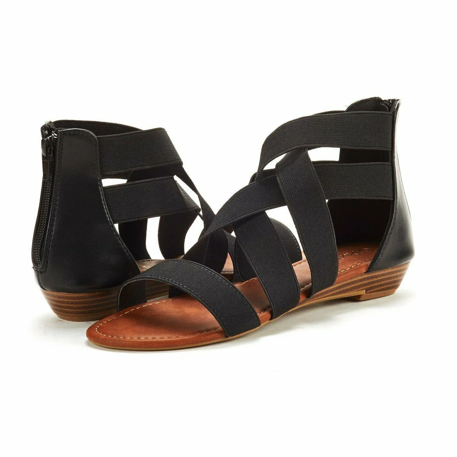 Open Toe Flat Sandals, Flexible Summer Gladiator Shoes for Women