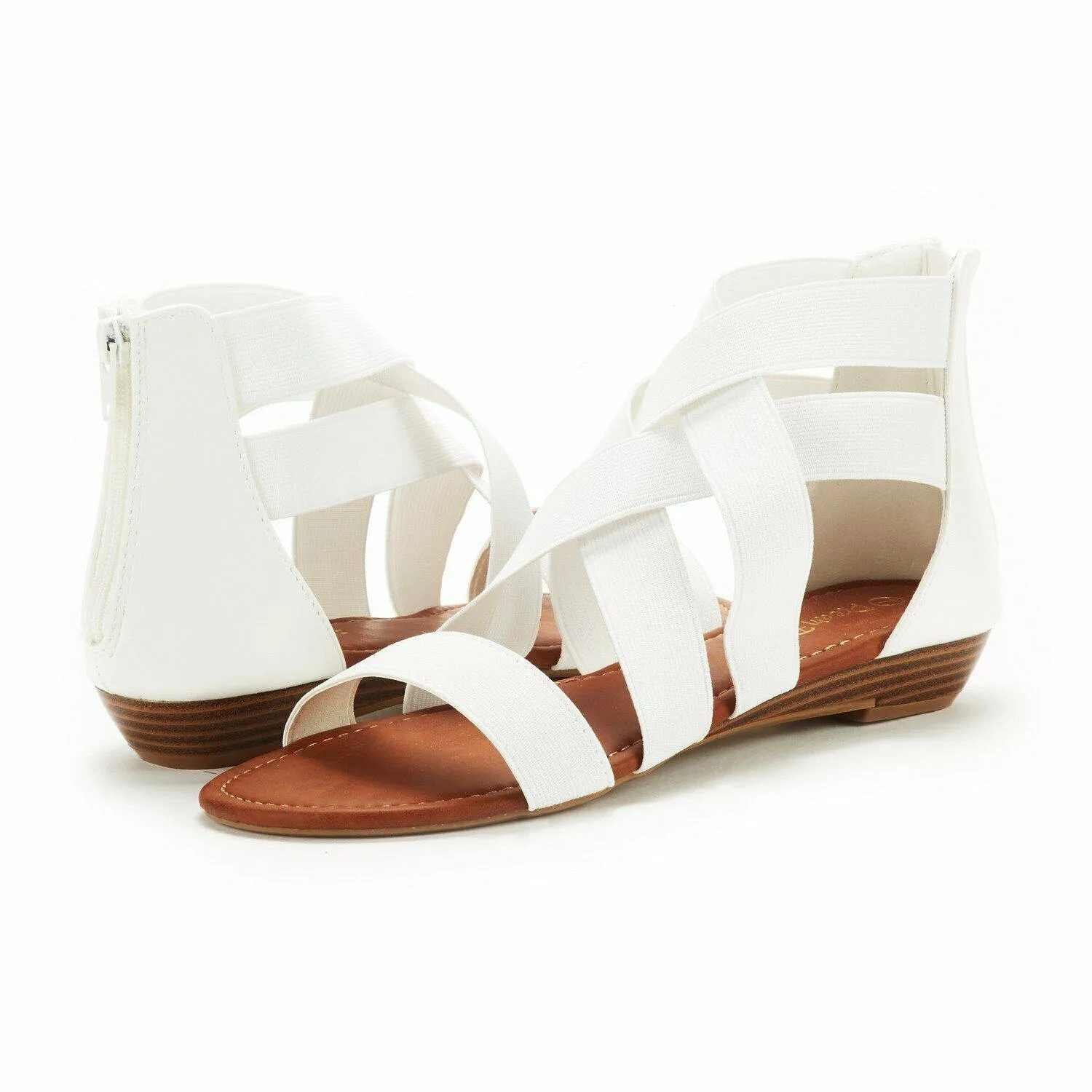 Open Toe Flat Sandals, Flexible Summer Gladiator Shoes for Women