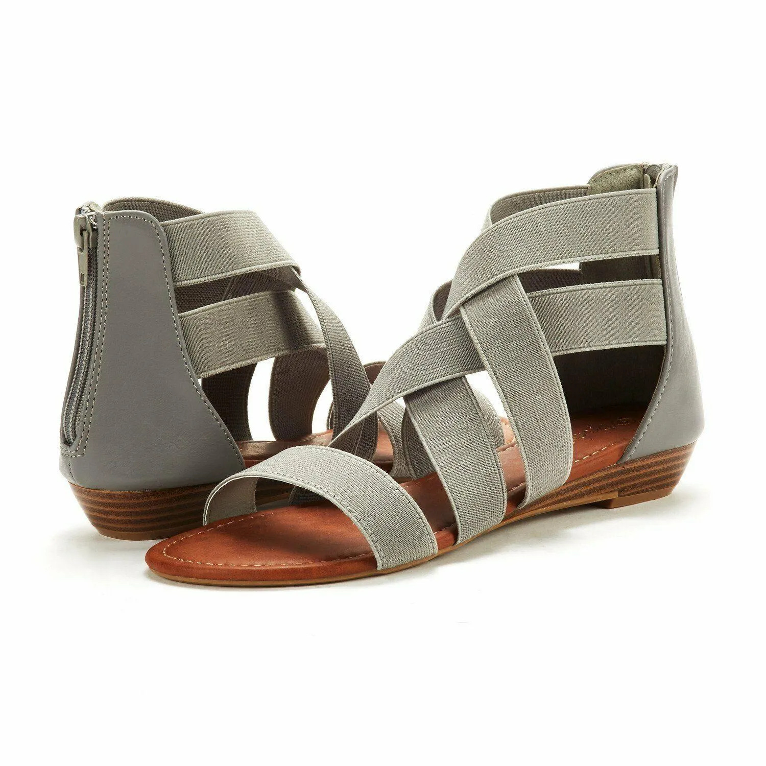Open Toe Flat Sandals, Flexible Summer Gladiator Shoes for Women