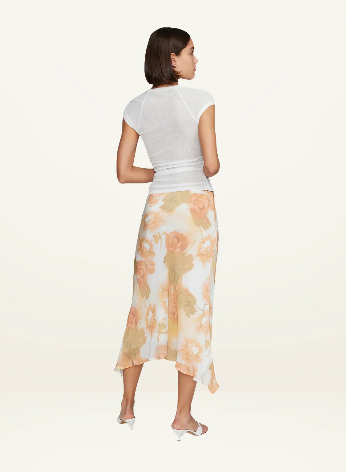 Ownley Sia Bias Skirt in Peachy Garden