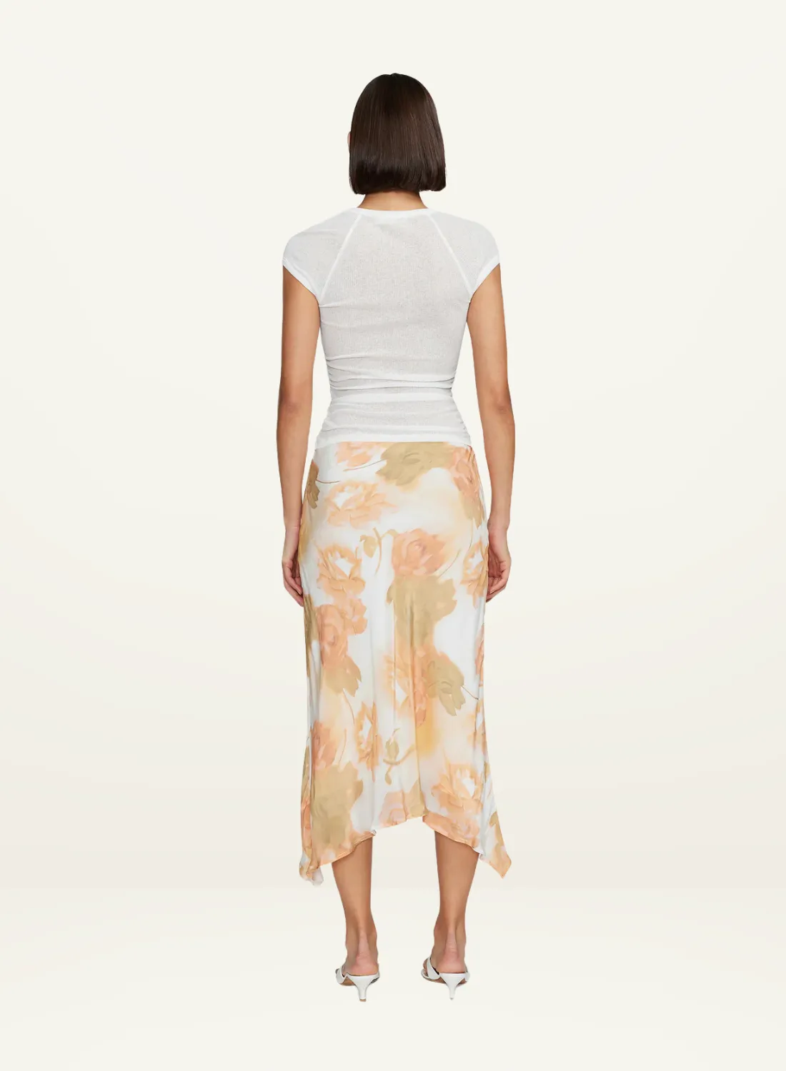 Ownley Sia Bias Skirt in Peachy Garden