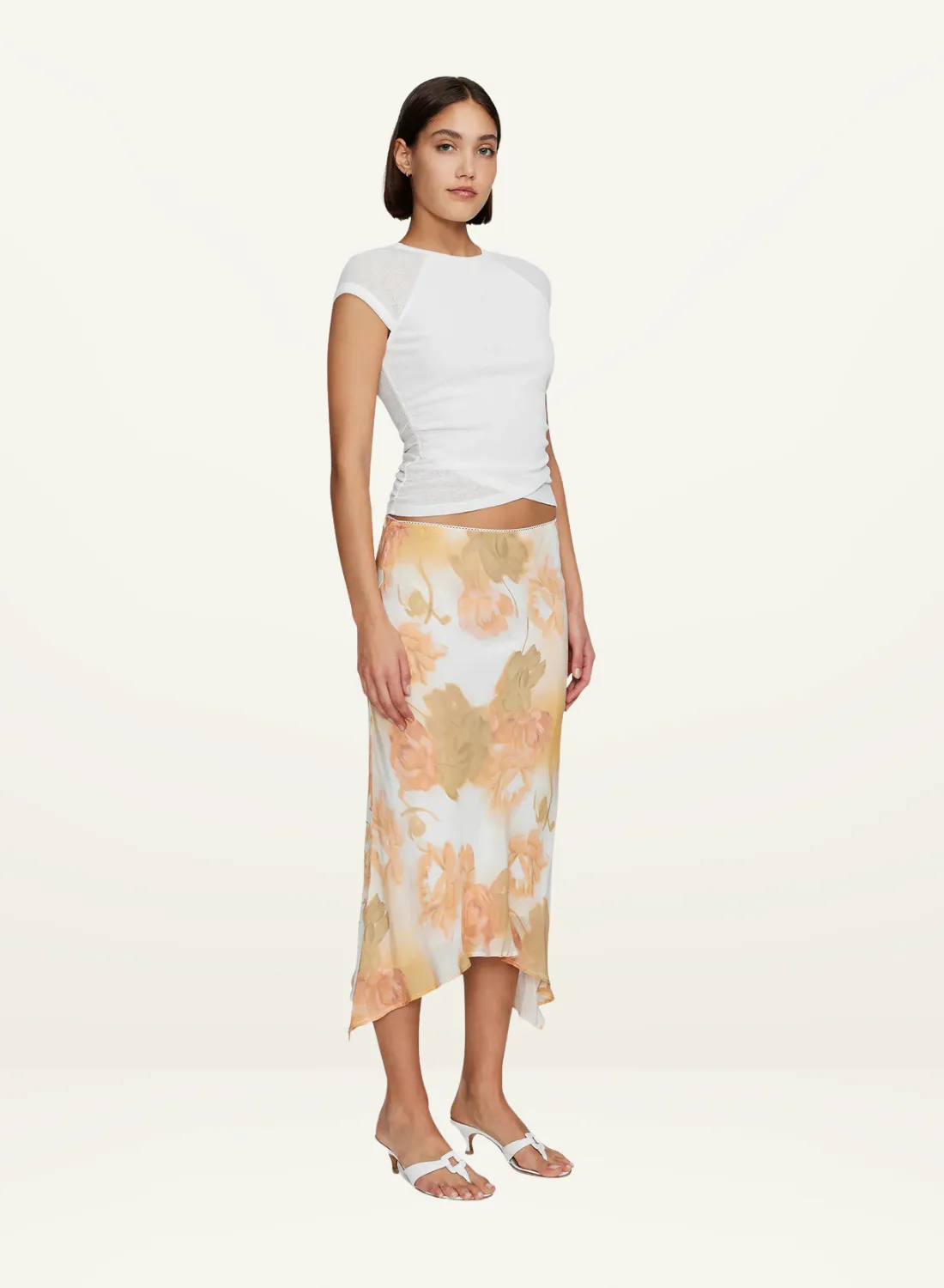 Ownley Sia Bias Skirt in Peachy Garden