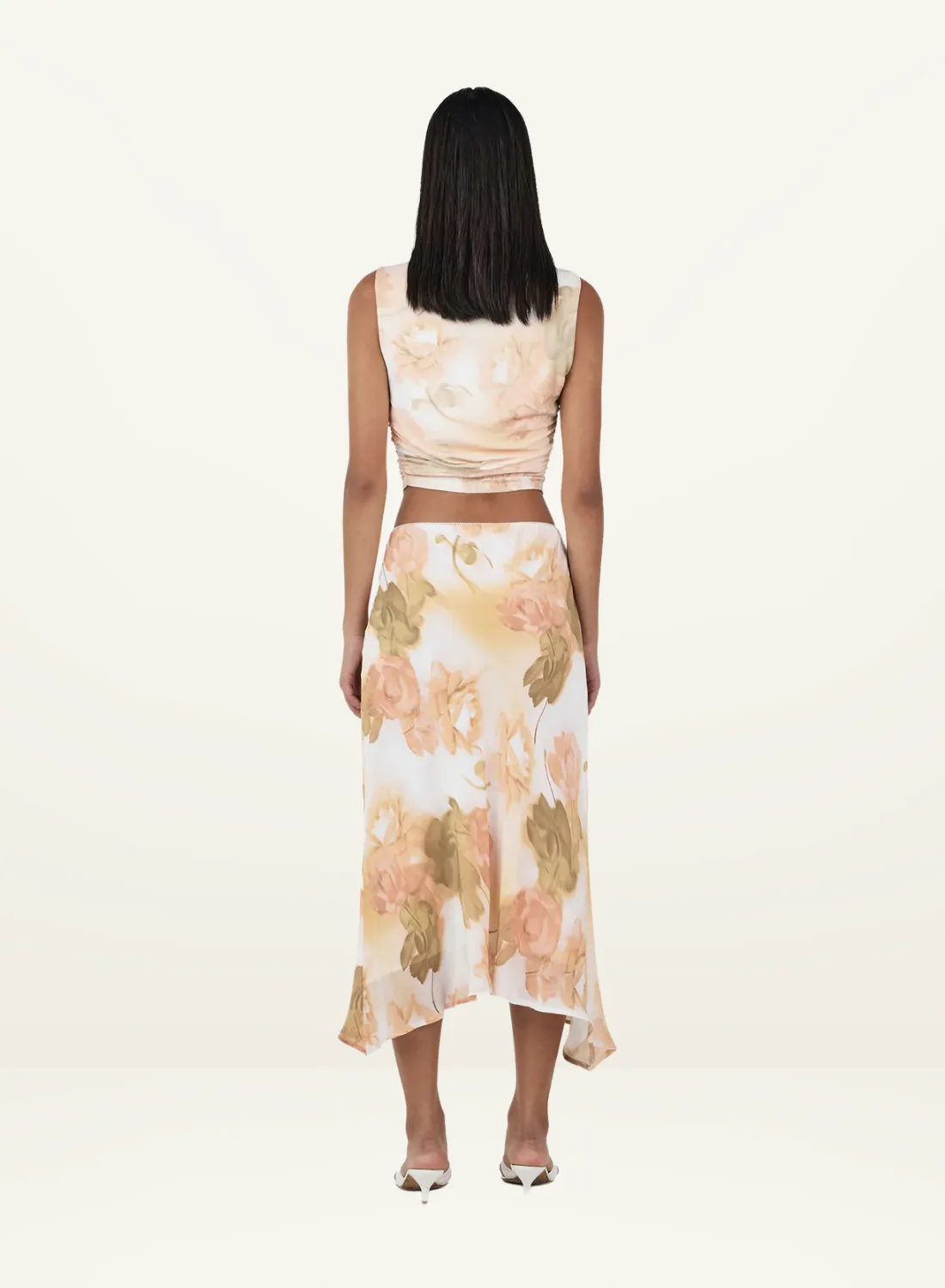 Ownley Sia Bias Skirt in Peachy Garden