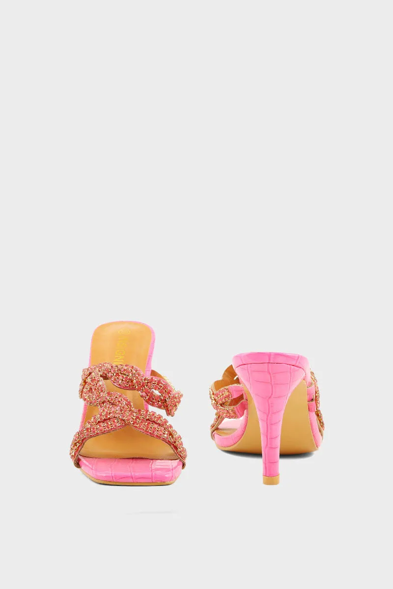 Party Wear Slip On I29204-Peach
