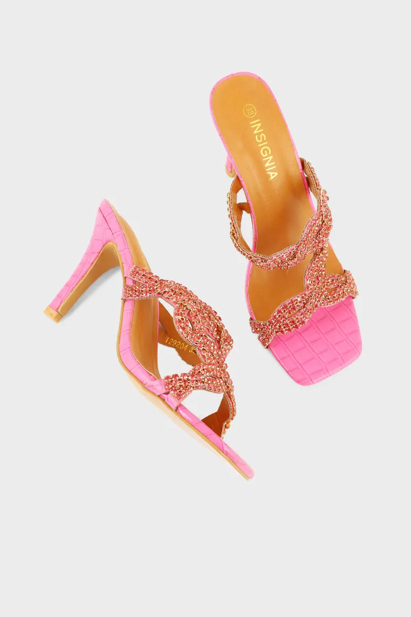 Party Wear Slip On I29204-Peach