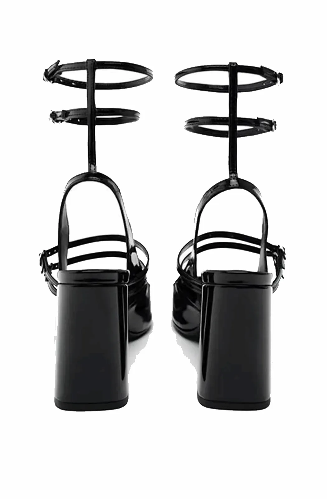 Patent Mary Jane heeled sandals with straps
