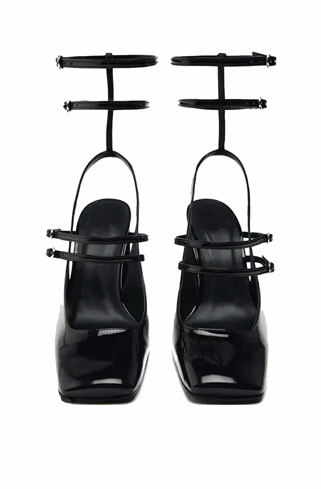 Patent Mary Jane heeled sandals with straps