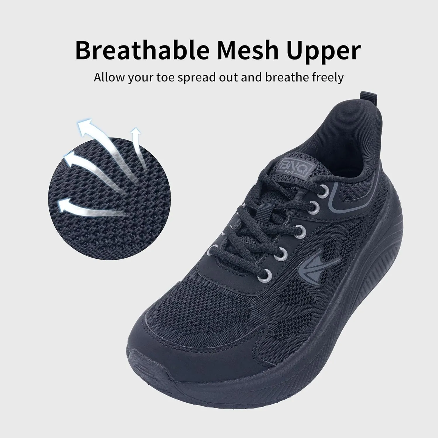 PERSOUL Wide Toe Box Shoes Women Arch Support Walking Sneakers Comfoty Orthotic Tennis Running Shoes for Plantar Fasciitis Bunions US 6-11