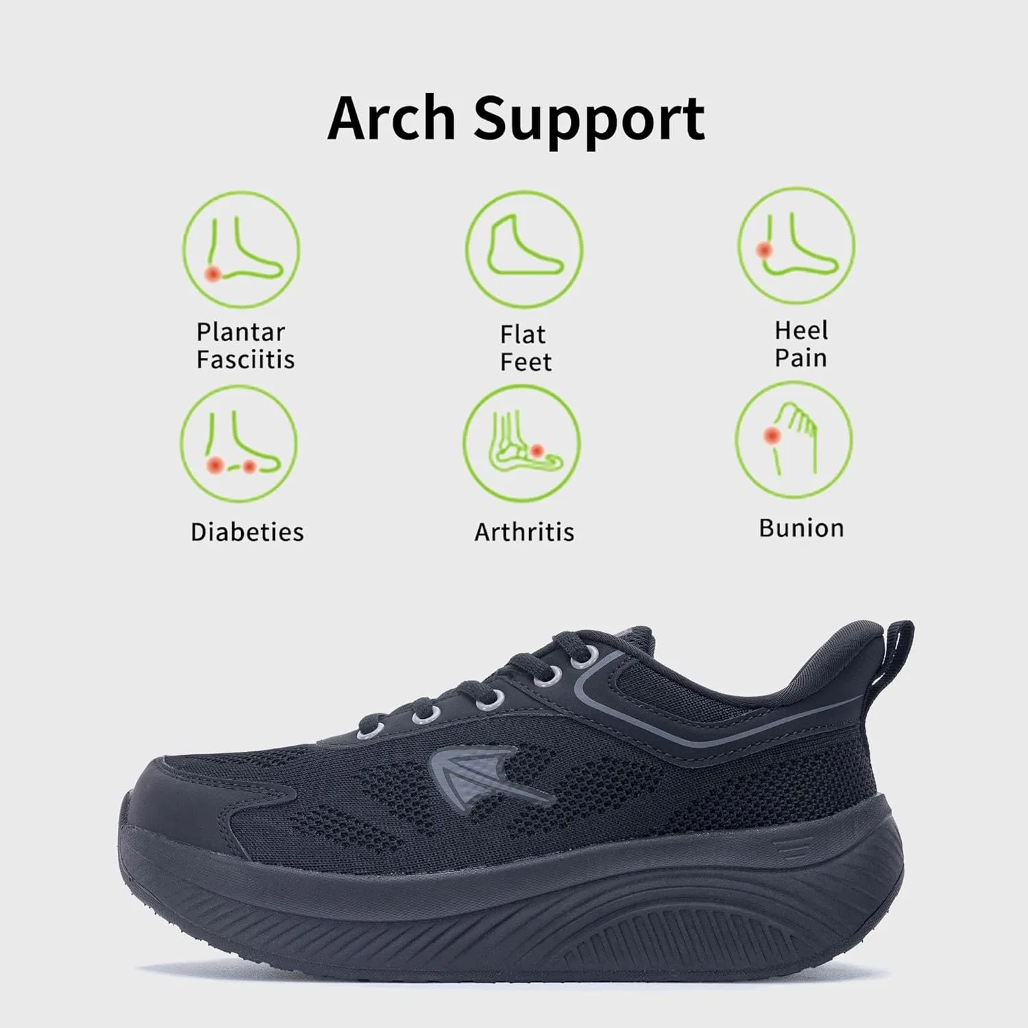 PERSOUL Wide Toe Box Shoes Women Arch Support Walking Sneakers Comfoty Orthotic Tennis Running Shoes for Plantar Fasciitis Bunions US 6-11