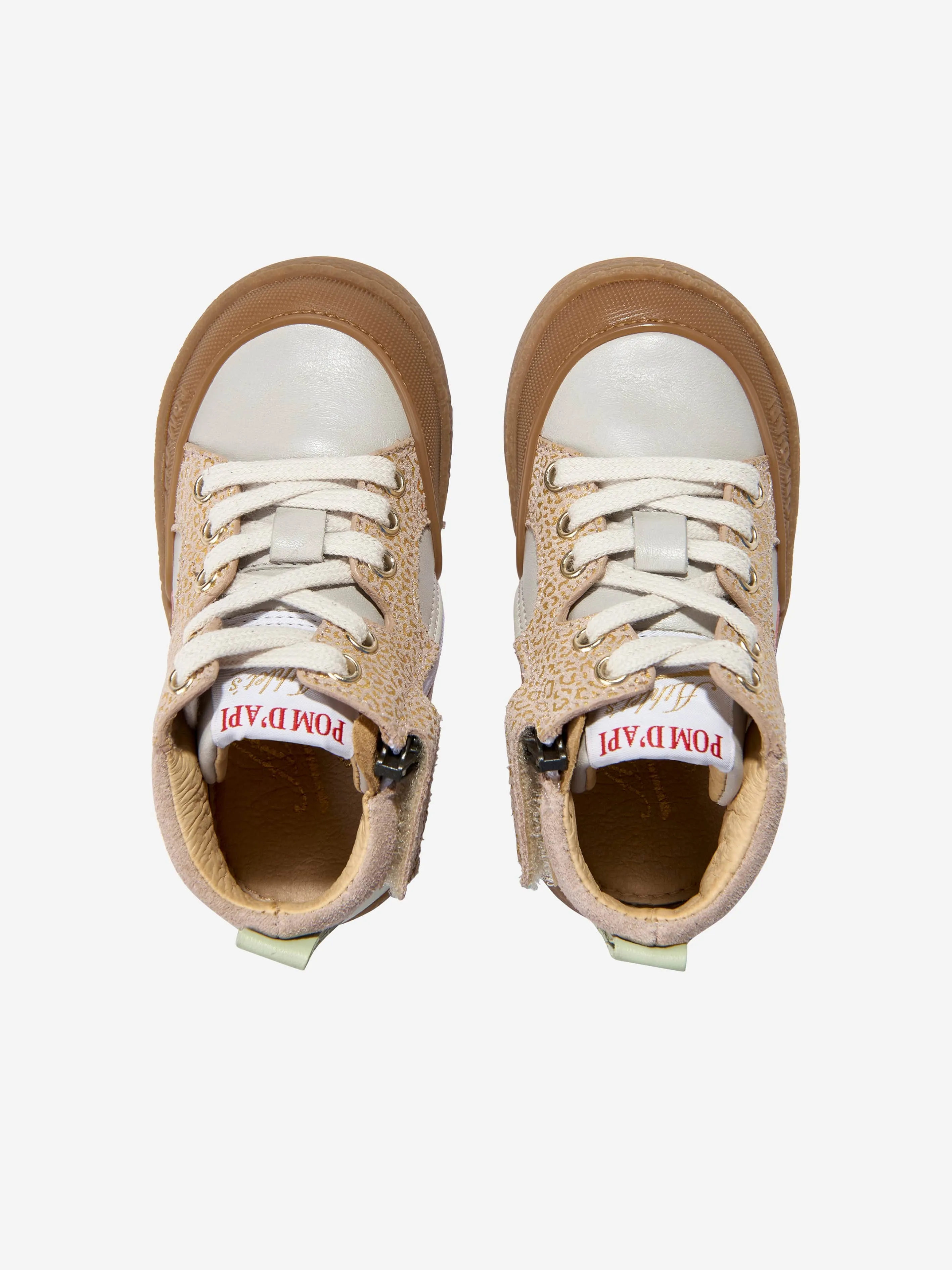 Pom D'Api Girls Mousse Bump High Top Trainers in Multicolour