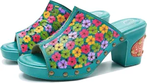 Riutiru Women's Handmade Vintage Ethnic Style Lambskin Sandals and Slippers - Fashion and lightweight Suitable for Any Occasion