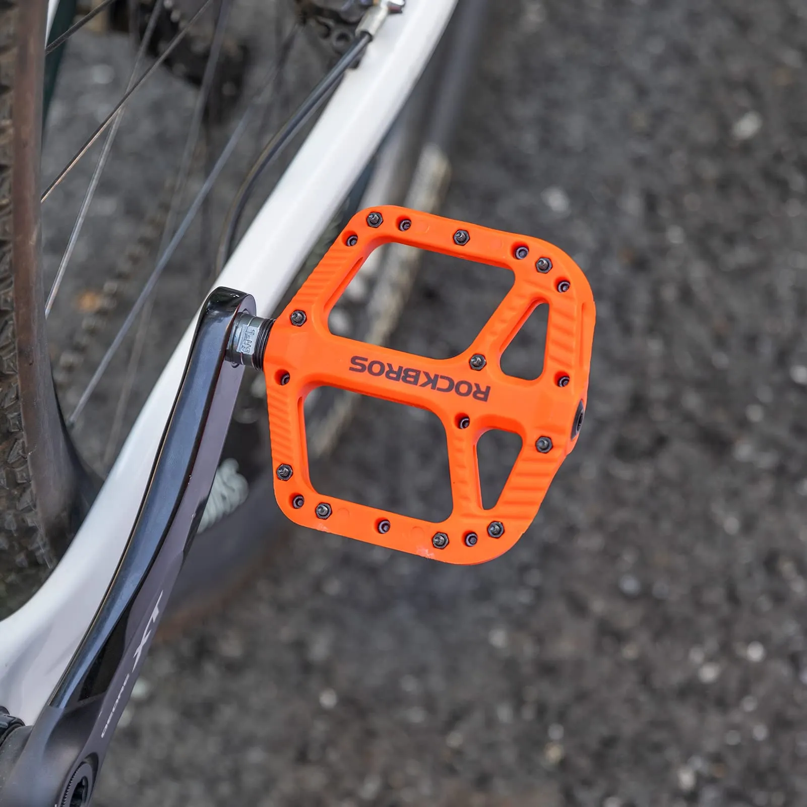 ROCKBROS Bike Pedals Nylon Fiber 9/16 Cycling Wide Platform Flat