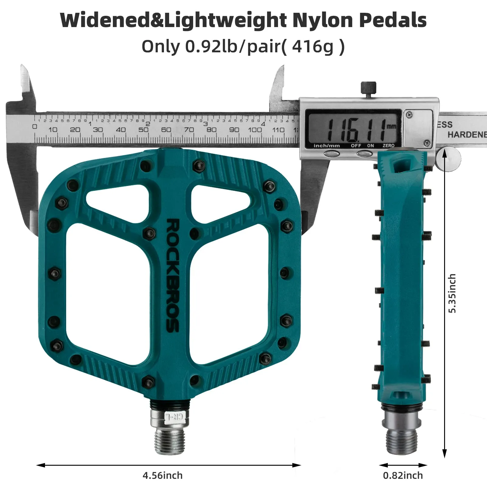 ROCKBROS Bike Pedals Nylon Fiber 9/16 Cycling Wide Platform Flat