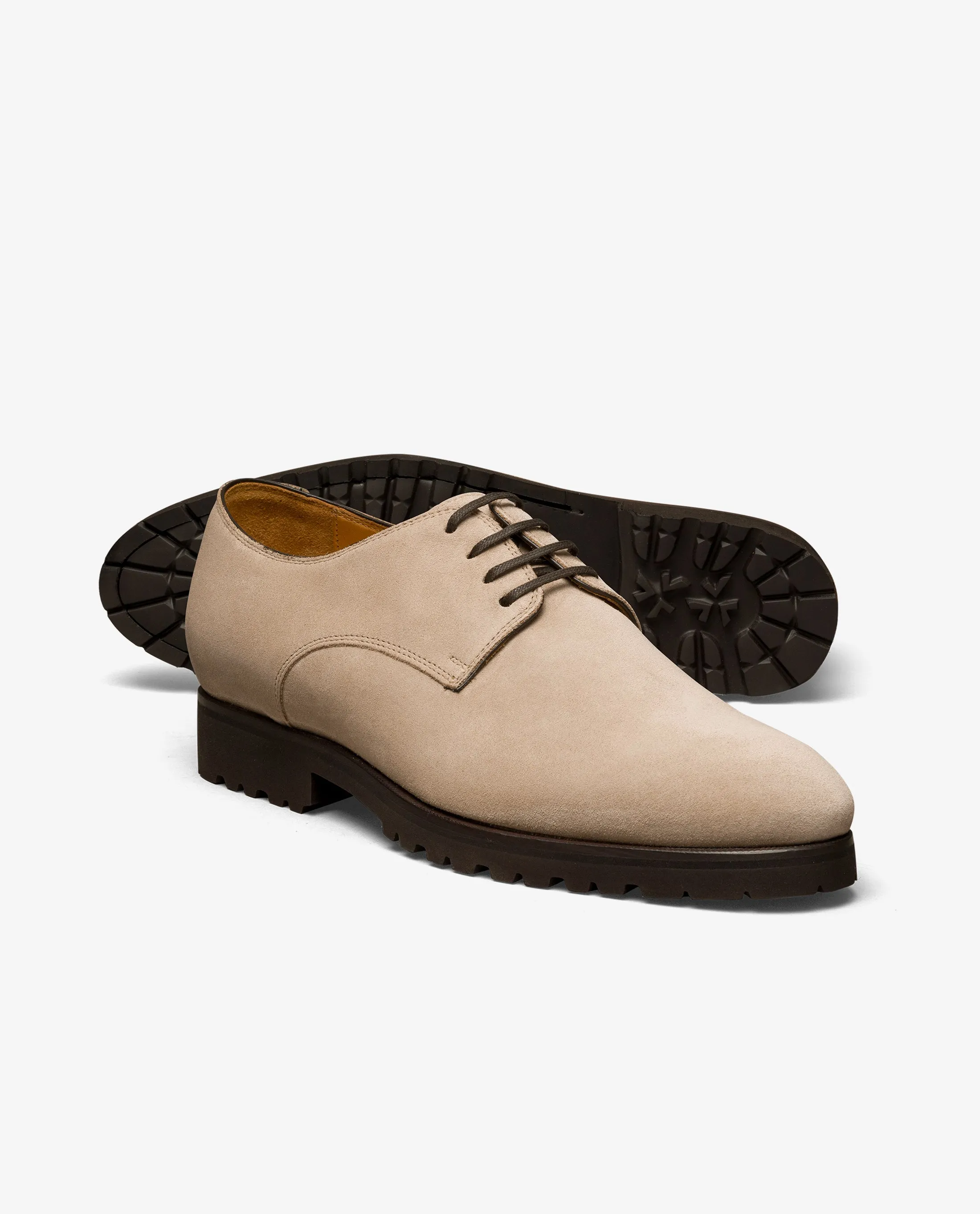 Sand Suede Lightweight Blake Vibram Plain Tip Derbies