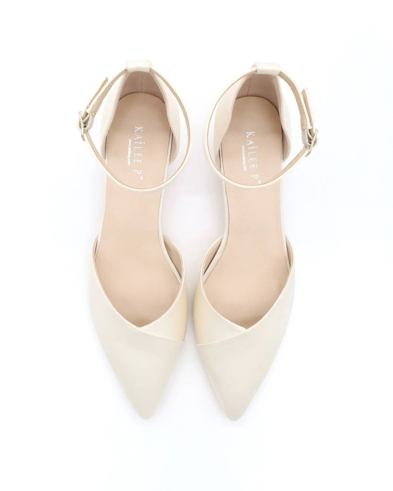 Satin Pointy Toe Low Block Heels Wedding Shoes
