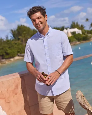Southern Tide Folly Field Stripe Seersucker Short Sleeve Sport Shirt