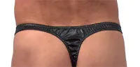 Stylish Black Patent Men's Thong: Elevate Your Wardrobe with Sophistication