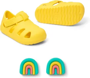 Ten Little Splash Sandals for Baby, Toddler & Kids, Adjustable, Closed Toe Water Sandals for Boys and Girls - Lightweight, Quick Drying Kids Water Shoes, and Flexible EVA with Traction - Daisy Yellow
