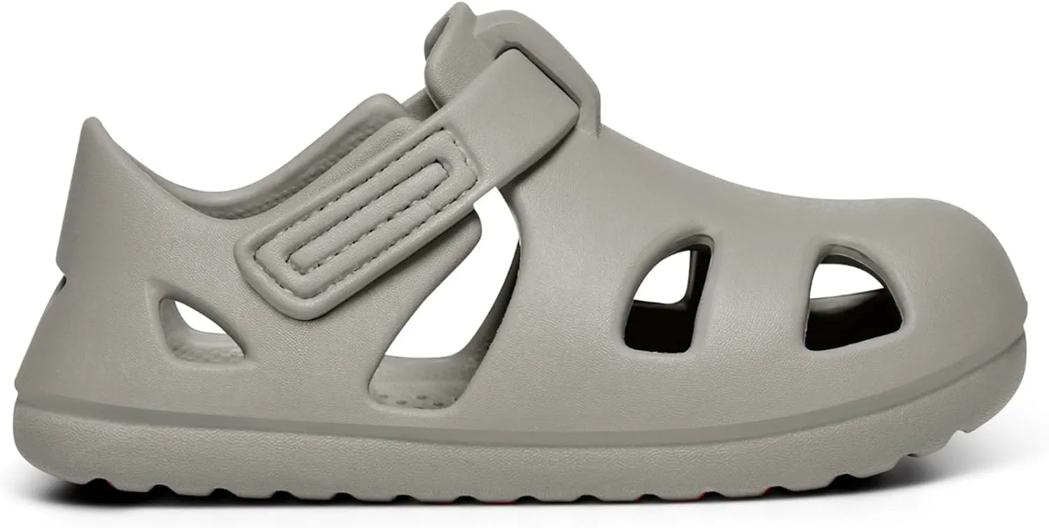 Ten Little Splash Sandals for Baby, Toddler & Kids, Adjustable, Closed Toe Water Sandals for Boys and Girls - Lightweight, Quick Drying Kids Water Shoes, and Flexible EVA with Traction - Pebble Gray, 6