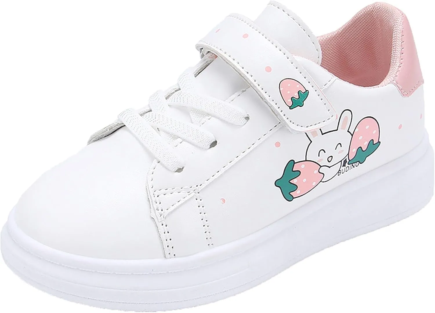 Toddler Sneakers for Girls Cue Cartoon Lightweight Leather Upper Sneakers Canvas Shoes Casual Athletic Shoes Kids
