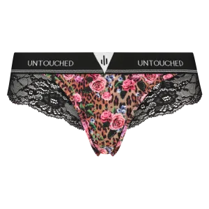 Trendy Leopard Thong met kant