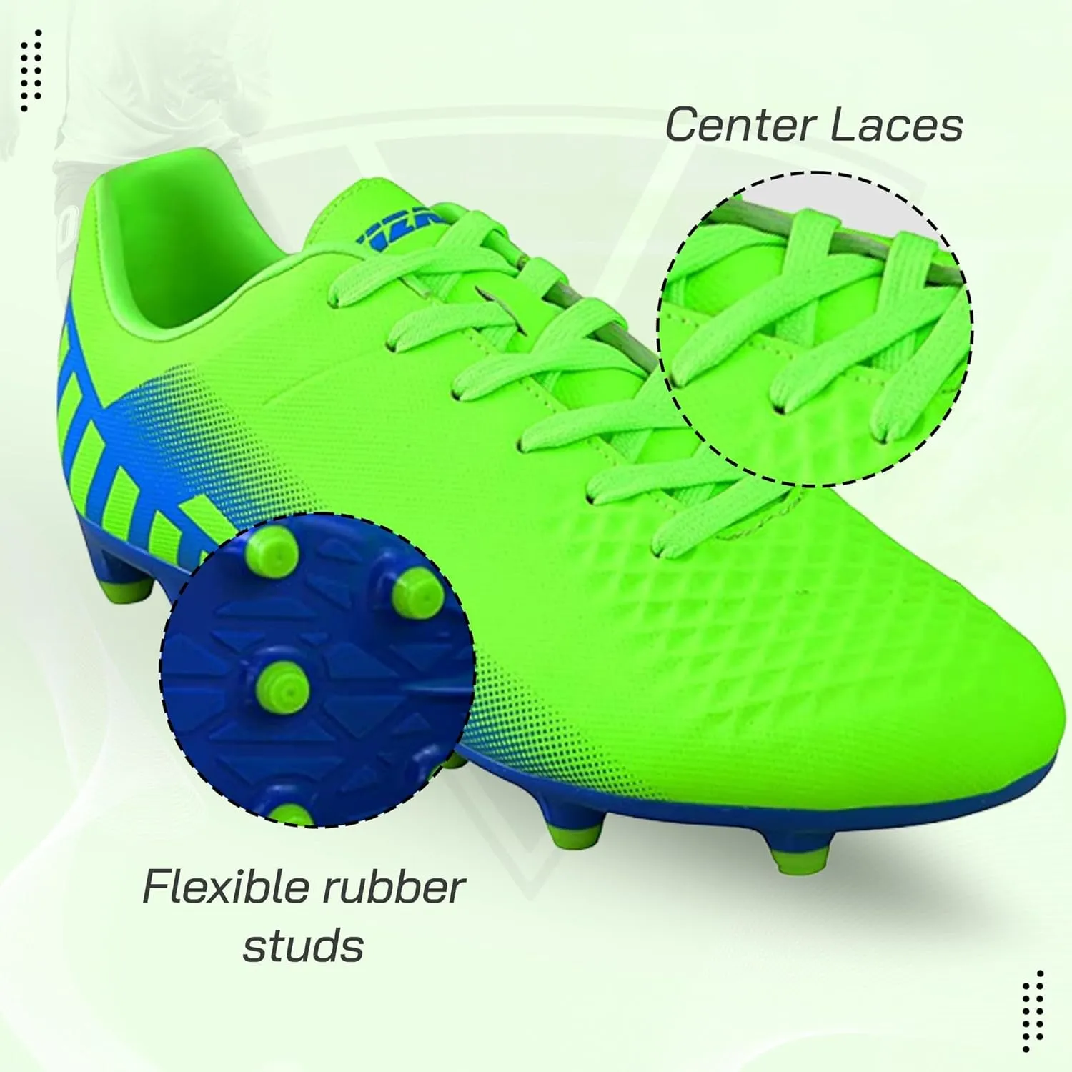 Vizari Youth Firm Ground Soccer Cleats for Kids - Boys, Girls | FG Football Shoes | Maximum Traction & Long Lasting | Designed for Extra Support & Comfort
