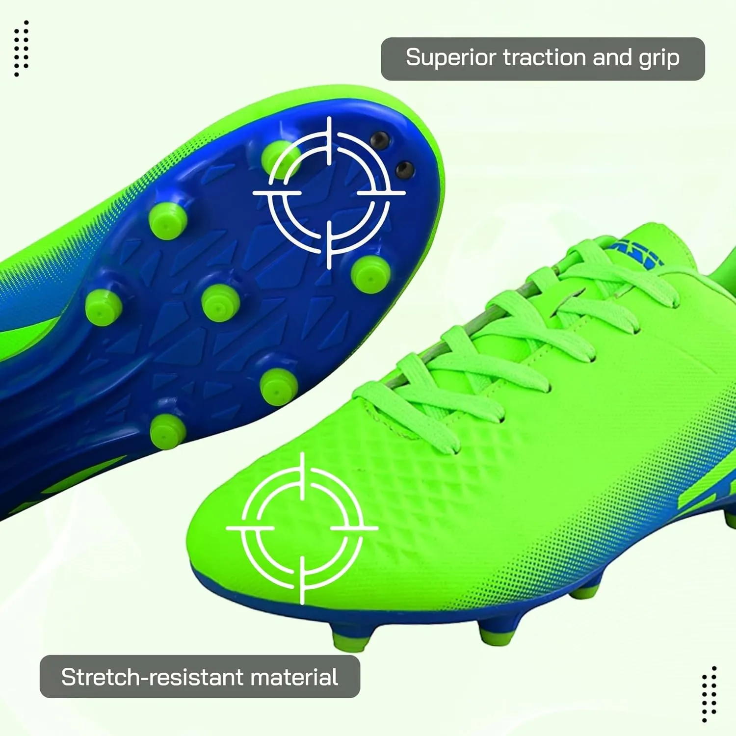 Vizari Youth Firm Ground Soccer Cleats for Kids - Boys, Girls | FG Football Shoes | Maximum Traction & Long Lasting | Designed for Extra Support & Comfort