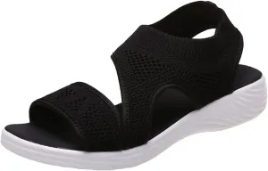 Walking Sandals for Women Platform Wedge with Arch Support Orthotic Comfortable Plantar Fasciitis Sandal Non-slip Casual Open Toe Sport Slip-Ons for Athletic Summer Beach Outdoor