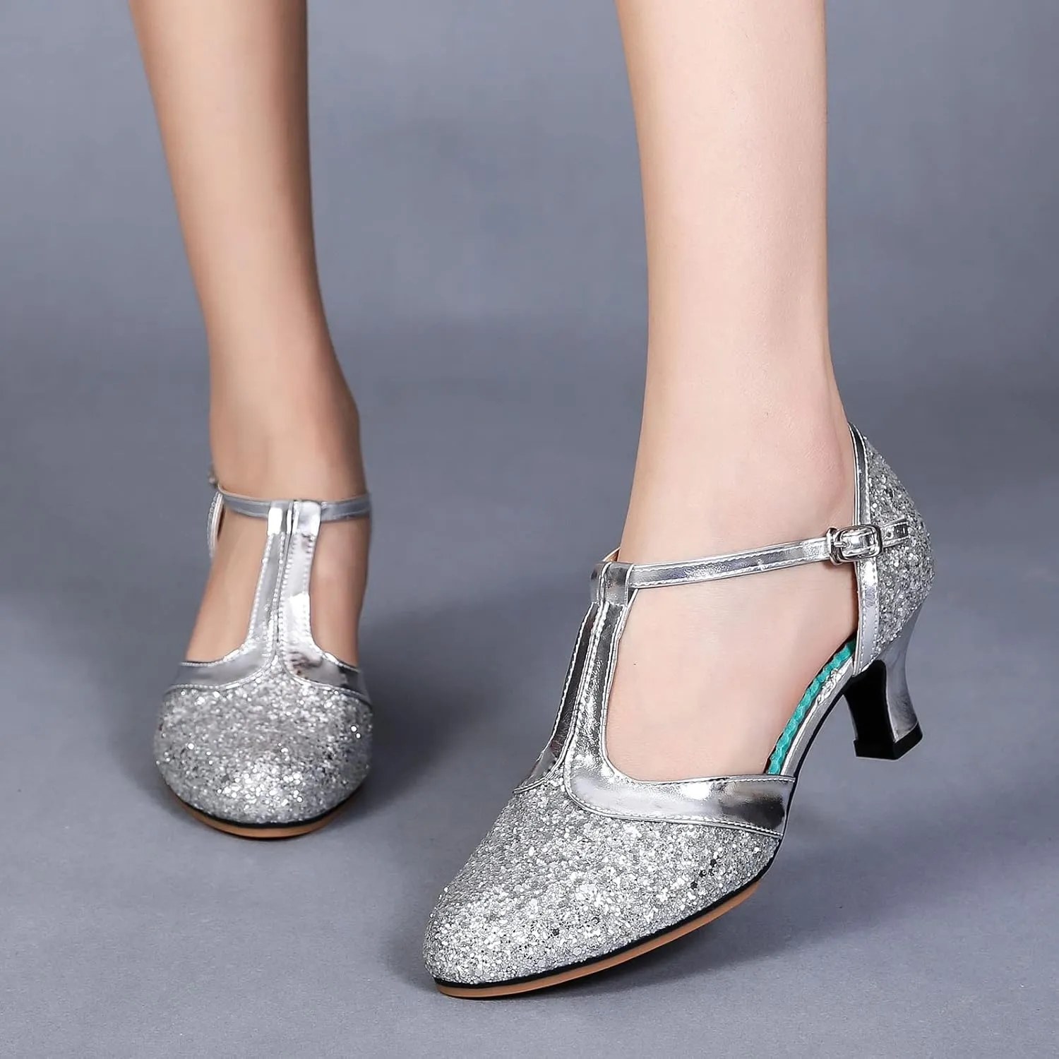 Women Rhinestone Ballroom Dance Shoes Latin Performance Dance Shoes Crock Sandals Women