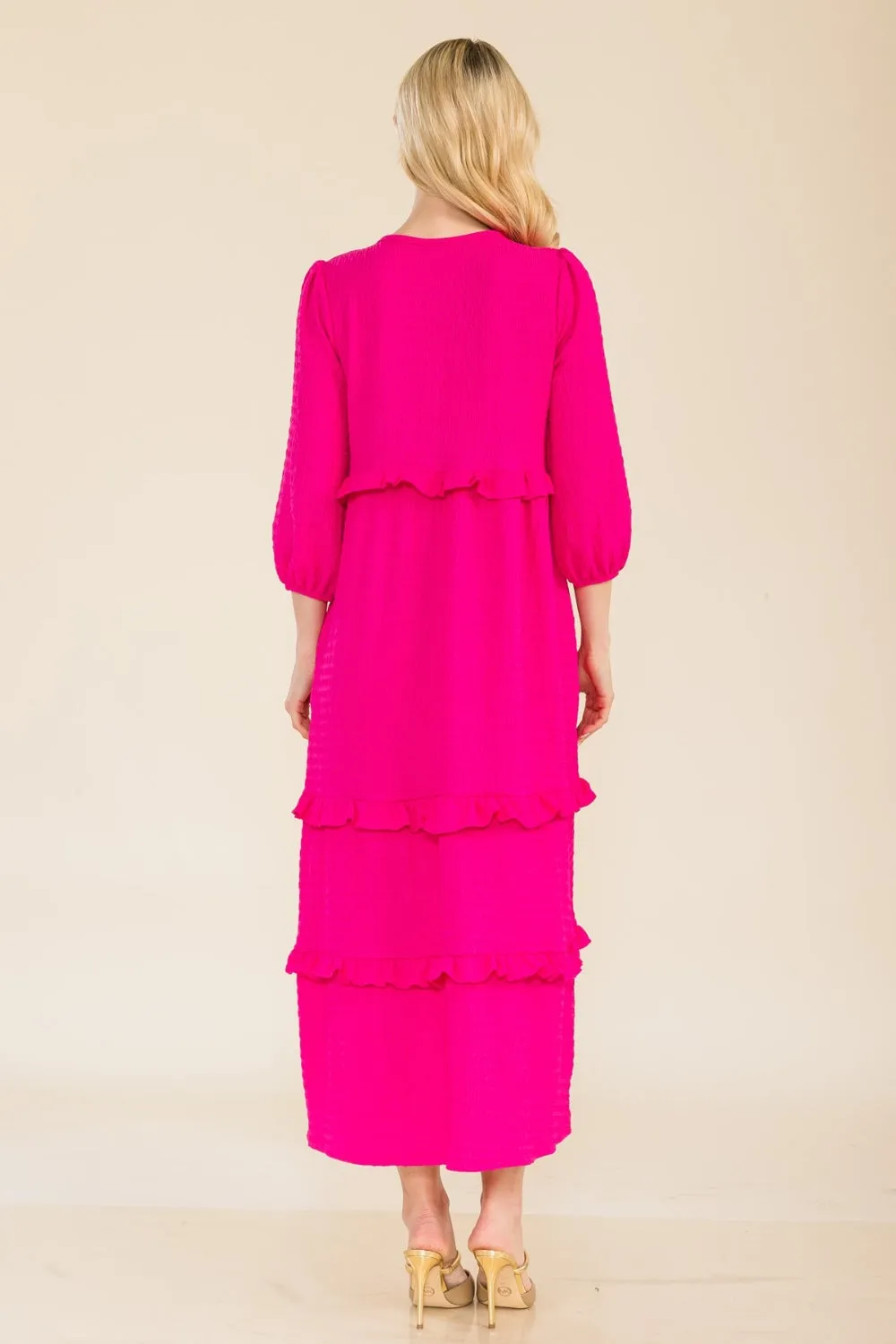 Women's Celeste Full Size Tiered-Ruffle Midi Dress