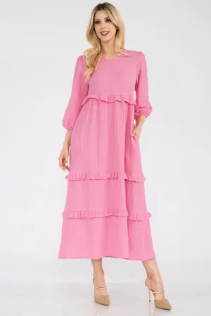 Women's Celeste Full Size Tiered-Ruffle Midi Dress