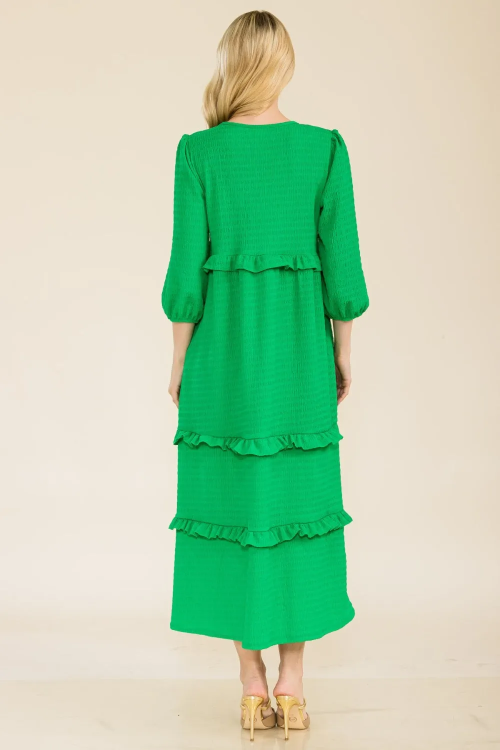 Women's Celeste Full Size Tiered-Ruffle Midi Dress