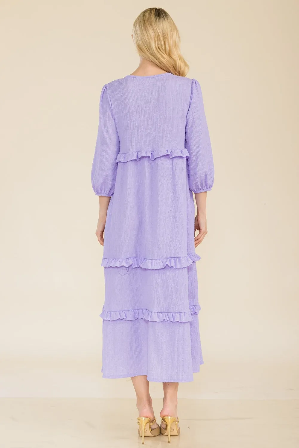 Women's Celeste Full Size Tiered-Ruffle Midi Dress