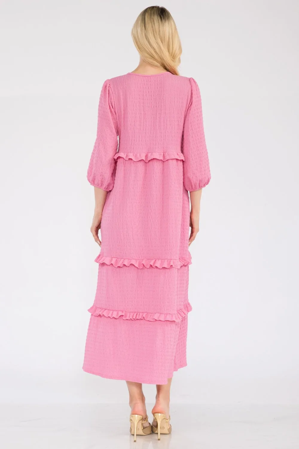 Women's Celeste Full Size Tiered-Ruffle Midi Dress