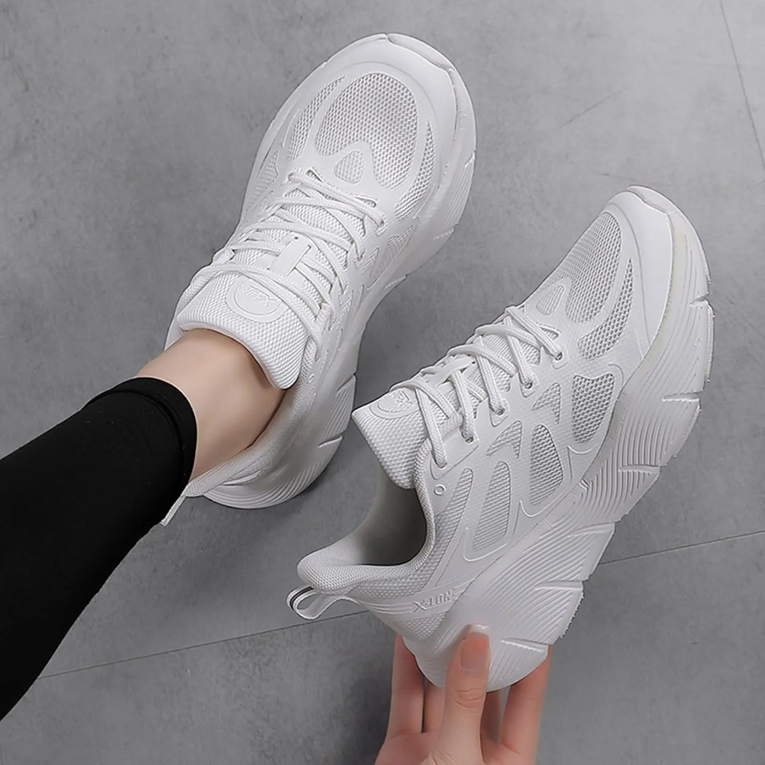 Women's Dance Shoes Mesh Lace up Modern Jazz Shoes Athletic Walking Dance Sneakers