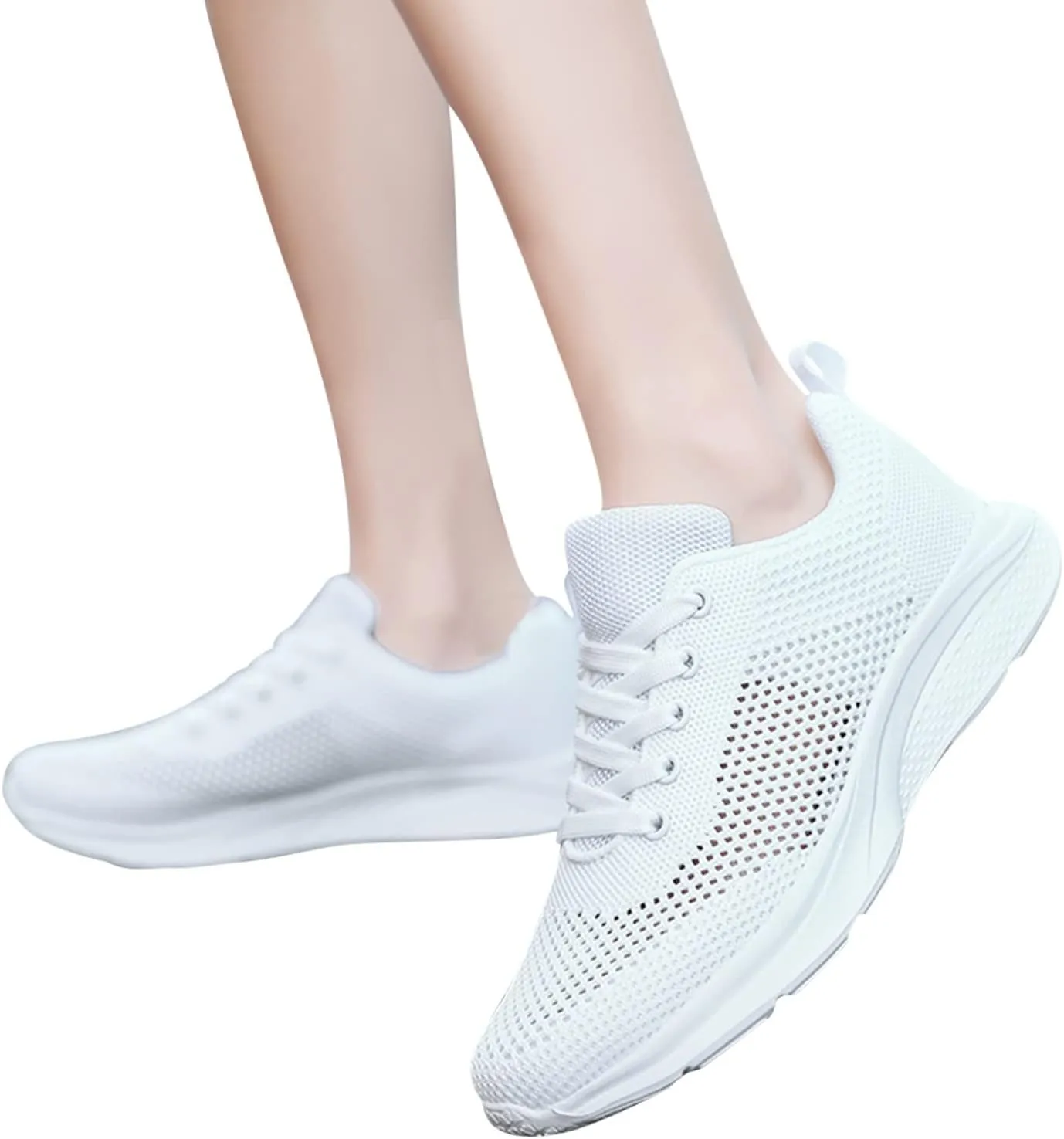 Women's Lace Up Road Running Shoes Wide Athletic Tennis Mens Running Shoes Walking Casual Shoes Slip On White Platform Sneakers Waterproof Tennis Shoe Cross Trainer Shoe