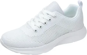 Women's Lace Up Road Running Shoes Wide Athletic Tennis Mens Running Shoes Walking Casual Shoes Slip On White Platform Sneakers Waterproof Tennis Shoe Cross Trainer Shoe