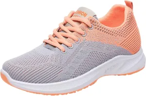 Women's Lace Up Walking Running Shoes Tennis Casual Walking Shoes Women Mesh Breathable Dress Casual Shoes Slip On Sneakers Brown Tennis Shoe Trainers Shoe