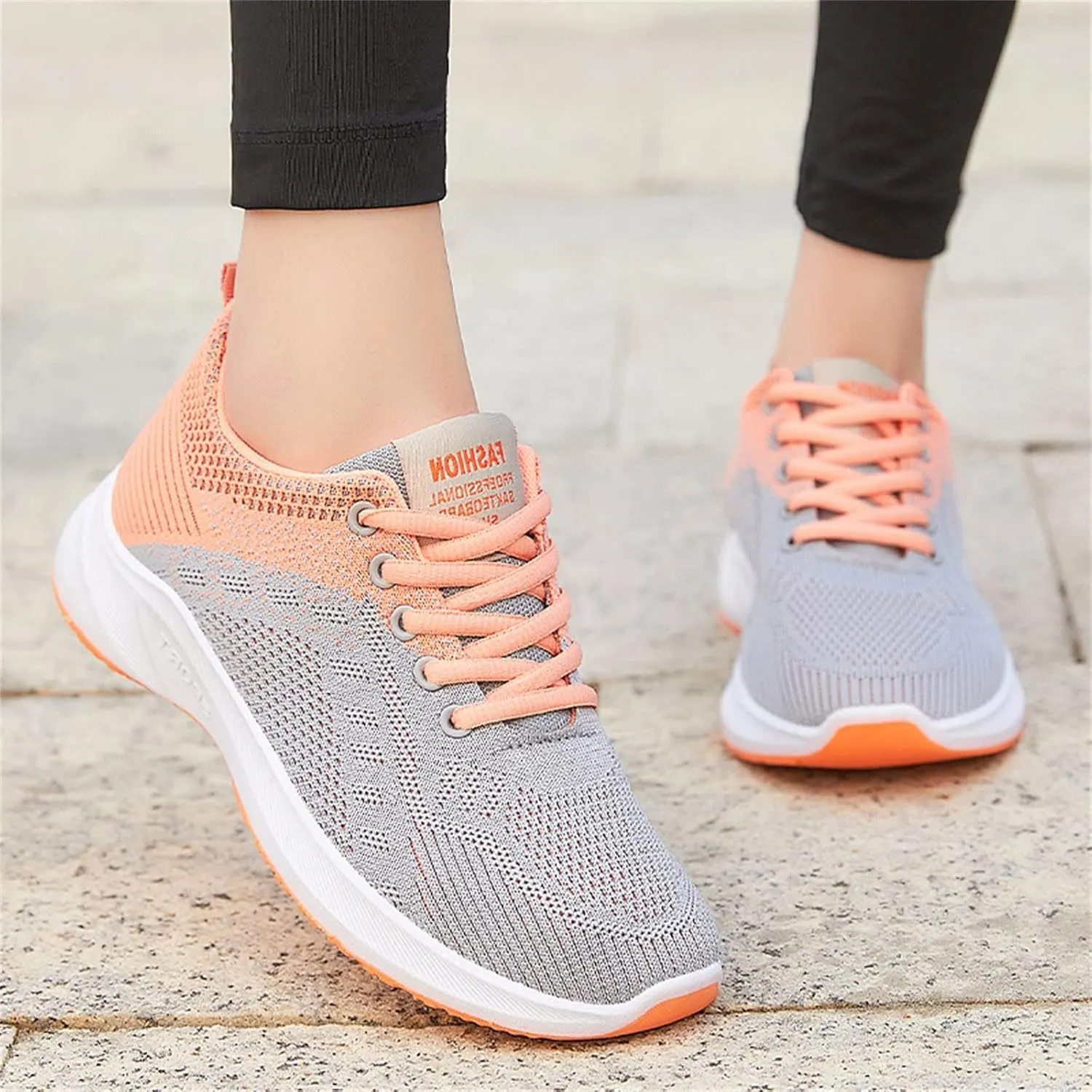 Women's Lace Up Walking Running Shoes Tennis Casual Walking Shoes Women Mesh Breathable Dress Casual Shoes Slip On Sneakers Brown Tennis Shoe Trainers Shoe