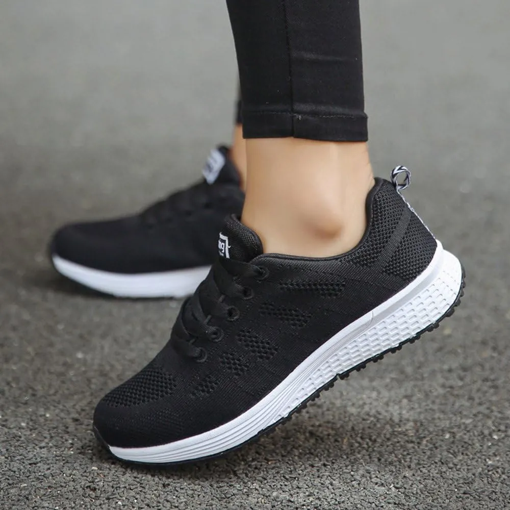 Womens Lace Up Walking Shoes Memory Foam Lightweight Comfort Tennis Shoes Womens Sport Women's Shoes Casual White Sneakers Steel Toe Tennis Shoe Trainers Shoe