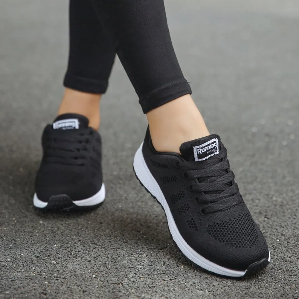 Womens Lace Up Walking Shoes Memory Foam Lightweight Comfort Tennis Shoes Womens Sport Women's Shoes Casual White Sneakers Steel Toe Tennis Shoe Trainers Shoe