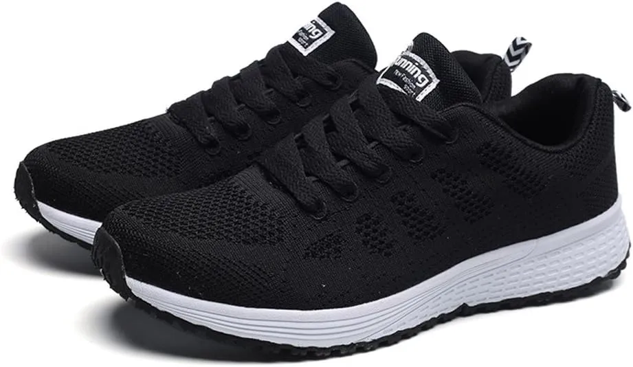 Womens Lace Up Walking Shoes Memory Foam Lightweight Comfort Tennis Shoes Womens Sport Women's Shoes Casual White Sneakers Steel Toe Tennis Shoe Trainers Shoe