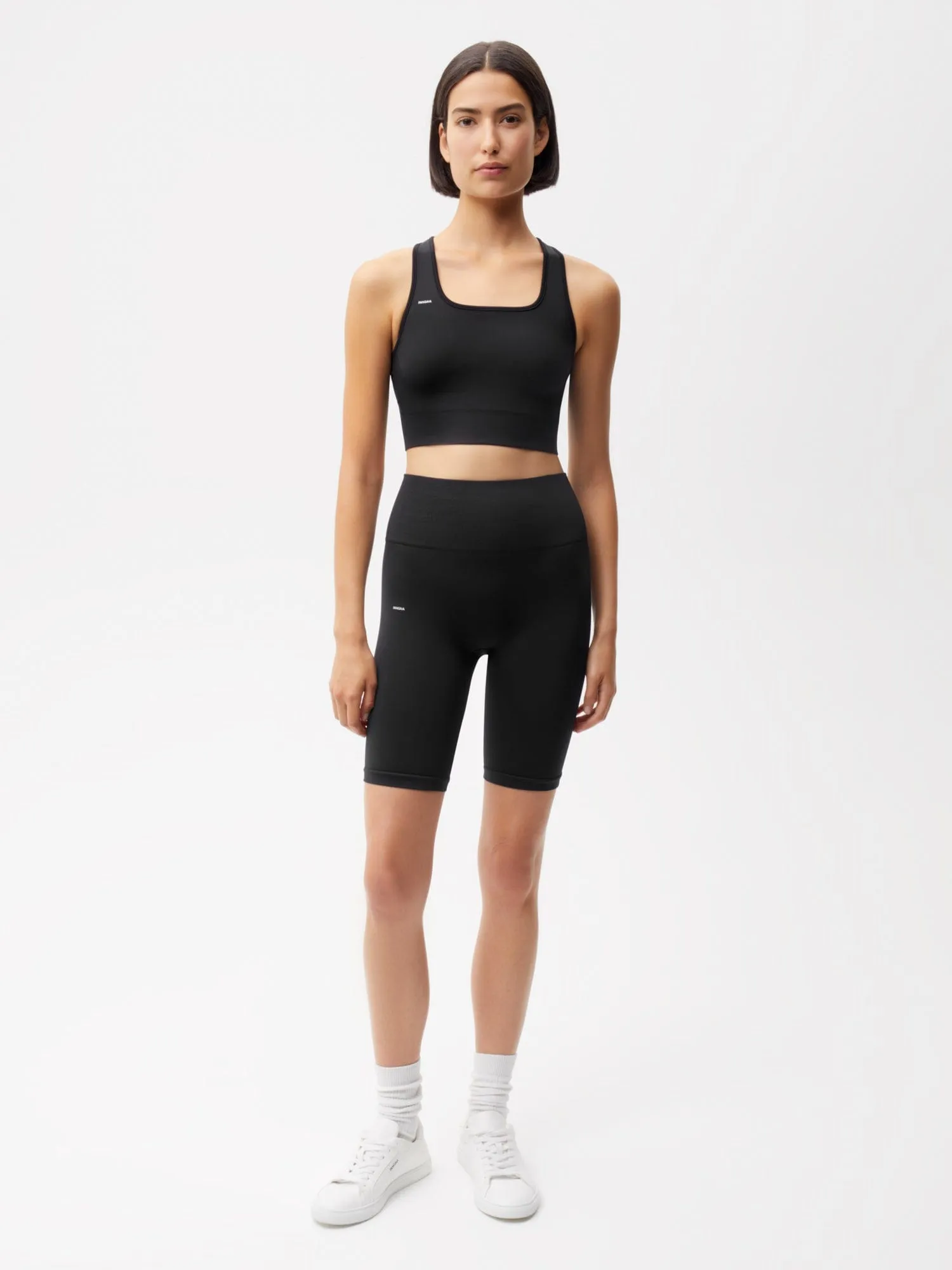 Womens Plant-Stretch Longline Sports Brablack