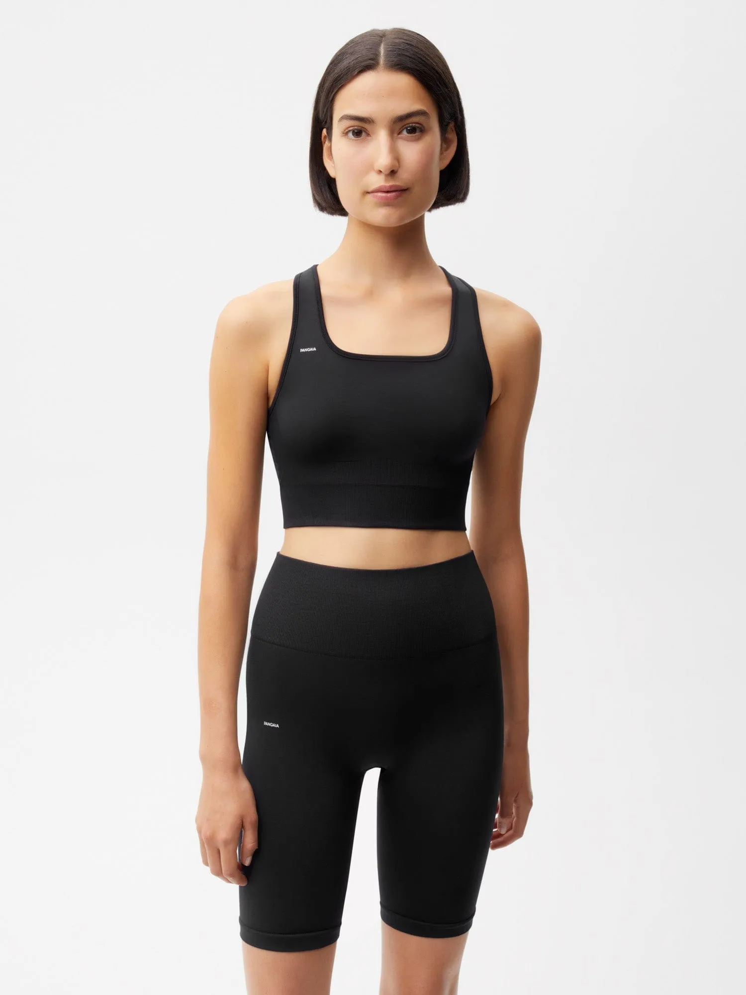 Womens Plant-Stretch Longline Sports Brablack