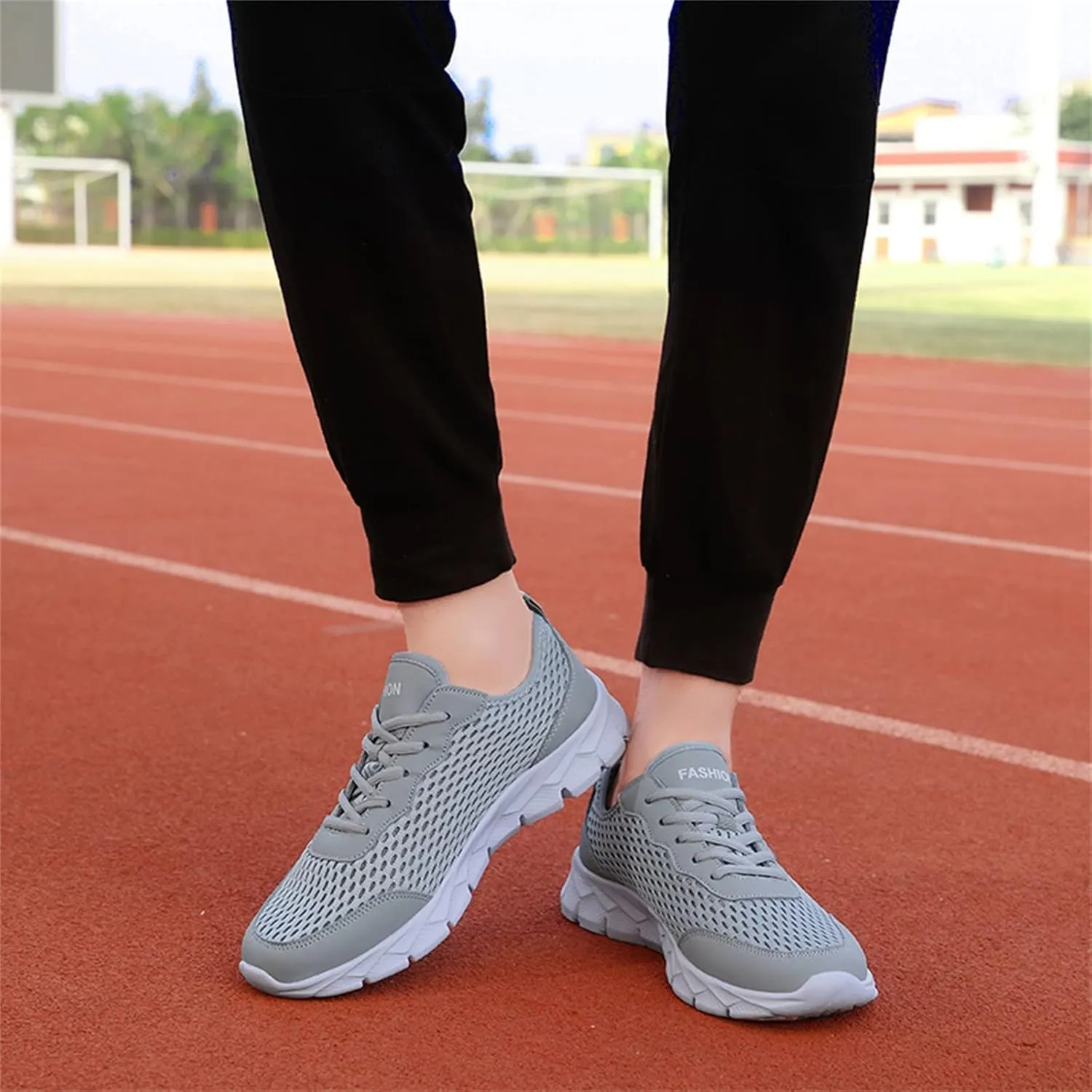 Womens Sneakers Air Cushion Running Shoes Lace Up Tennis Shoes Womens Mesh Dressy Casual Shoes Men's Fashion Sneakers Red Tennis Shoe Trainers Shoe