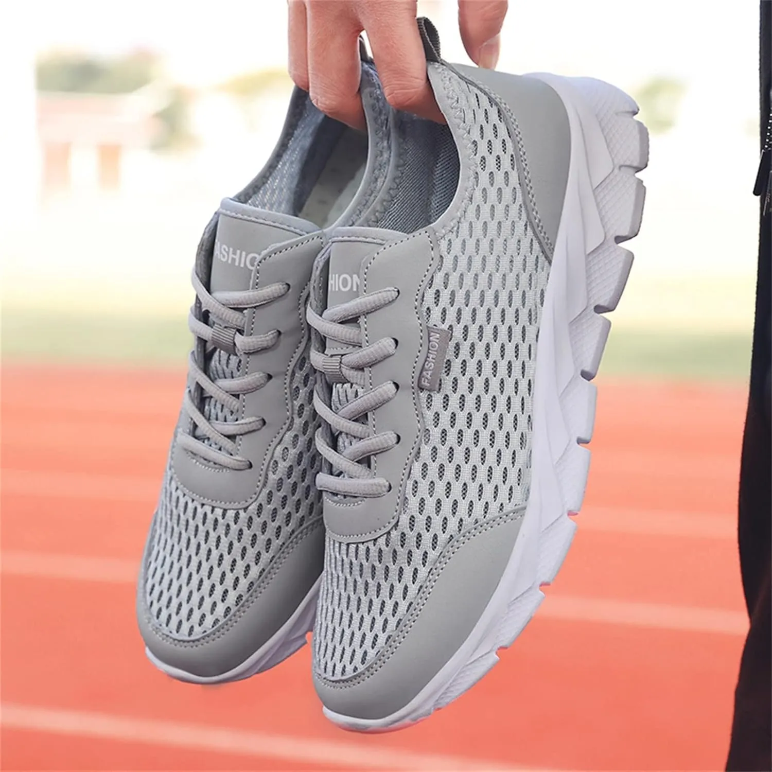 Womens Sneakers Air Cushion Running Shoes Lace Up Tennis Shoes Womens Mesh Dressy Casual Shoes Men's Fashion Sneakers Red Tennis Shoe Trainers Shoe