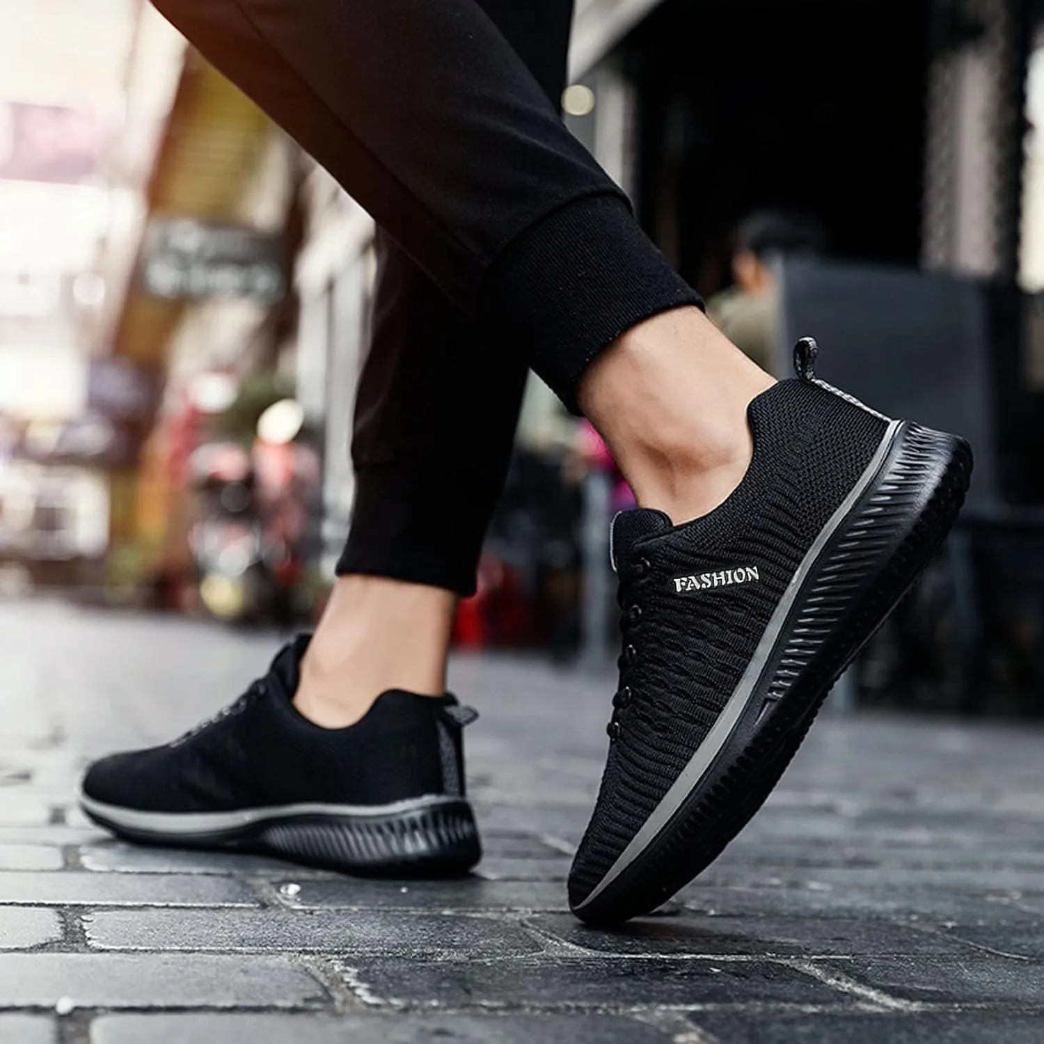 Women's Walking Shoes Mesh Breathable Lightweight Fashion Mens Running Shoes Sports Men's Shoes Casual Waterproof Sneakers Black Tennis Shoe Cross Trainer Shoe